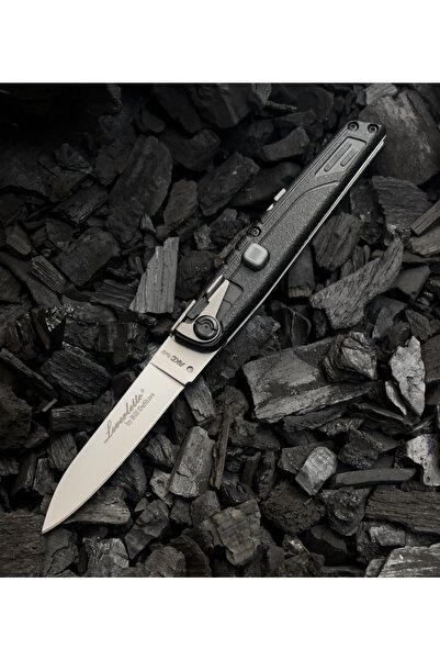 John Connely Paslanmaz Çelik Plastik Kabze Keliteli Çelik Düğmeli Akc Leverletto Italyan Çakı - Kılıf