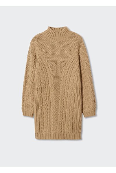 MANGO Woman Perkins Yakalı Dokuma Elbise