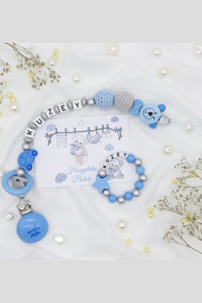 lilamtasarım %100 Doğal Ahşap Ürünlerden Bebek Emzik Zinciri