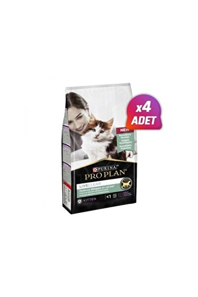 Purina Pro Plan 4 Adet - Pro Plan Liveclear Yavru Kedi Maması Hindili 1.4 Kg