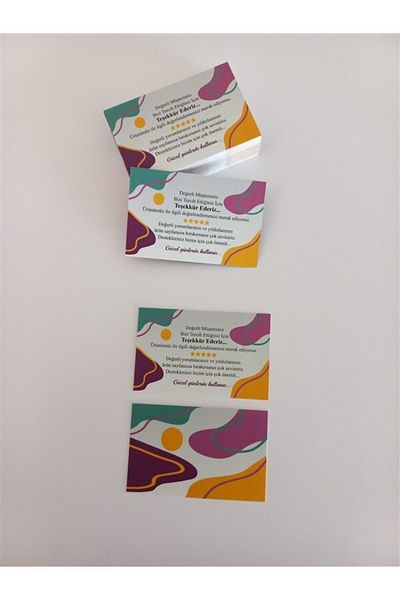anka design Thank You Card Thank You Cart 25 Pieces 8 X 5 Cm