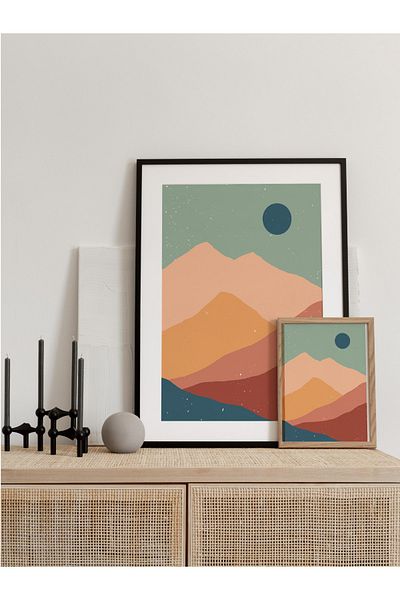 Postifull Pastel Boho și pictură estetică de perete, poster fără încadrare, decor de perete pentru living, bucătărie și birou