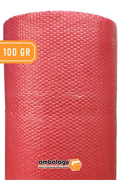 Ambalage Balonlu Naylon 100cm X 20 Metre Kalın Havalı Naylon Kırmızı Üç Katlı...