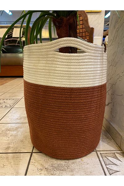MaVaux Jute Cotton Large Size Storage Basket - Soft Basket with Baby Item Collection