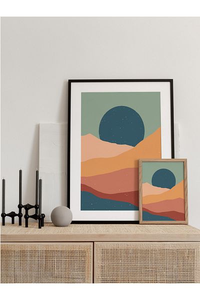 Postifull Pastel Boho and Aesthetic Wall Painting, Frameless Poster, Living Room, Kitchen and Office Wall Decor