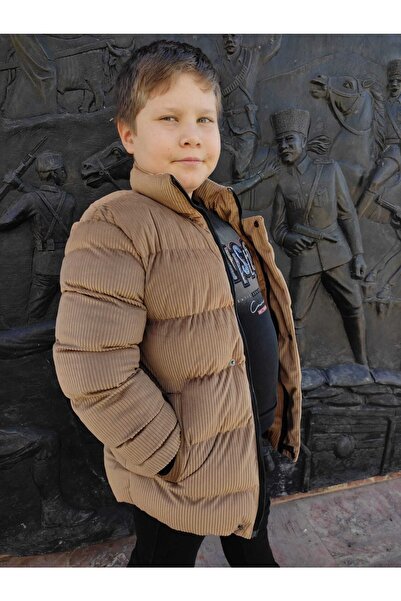 MODA ARPOL 6-15 Yaş Kalın Yandan Cepli Erkek Çocuk Kadife Mont