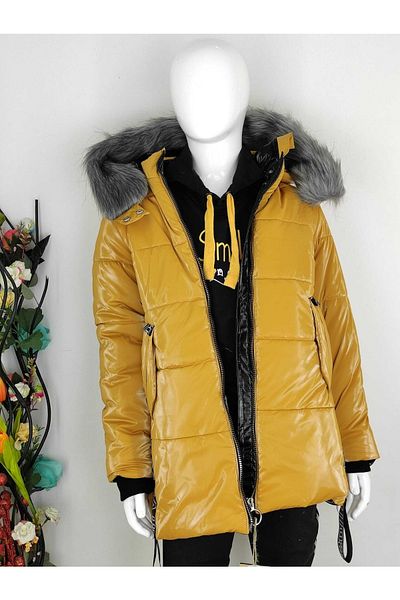 Midimod Gold 6-14 Years Girl's Thick Hooded Fleece Jacket