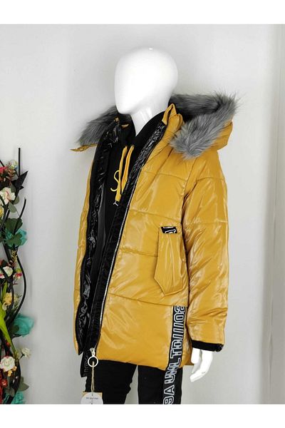 Midimod Gold 6-14 Years Girl's Thick Hooded Fleece Jacket