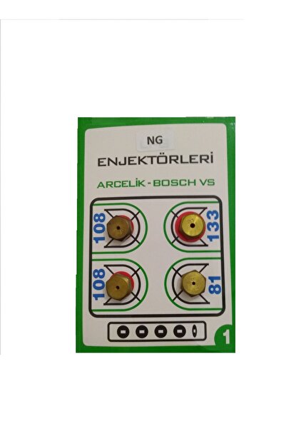 FullYedek Arçelik 9 Mm Enjektör Ocak Doğalgaz Dönüşüm Memeleri Takım , 9 Anah...