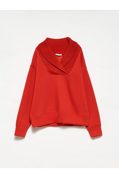 Dilvin 40102 Knitwear Sweatshirt-red
