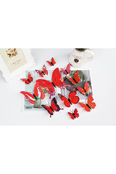 new fly Aksh Çift Kanatlı Kelebek Özel Kelebekler 3d Üç Boyutlu Duvar Ve Buzd...