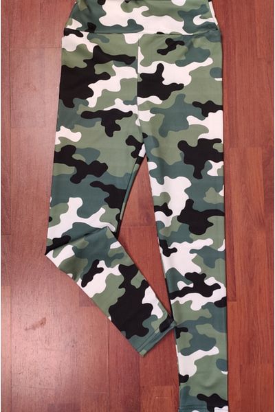 merlavin Colanți cu model de camuflaj din țesătură de camuflaj pentru femei