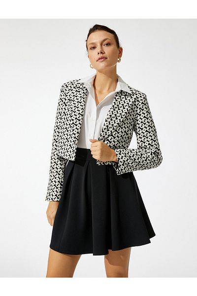 Koton Zweireihige Crop-Blazerjacke