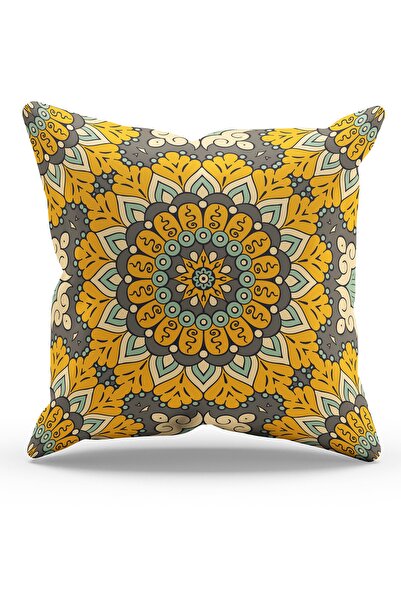 Moud's غطاء وسادة مطبوع على الوجهين بنمط هندي-5 منقوش من جلد الغزال