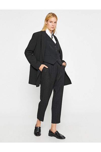 Koton Pleated Carrot Trousers