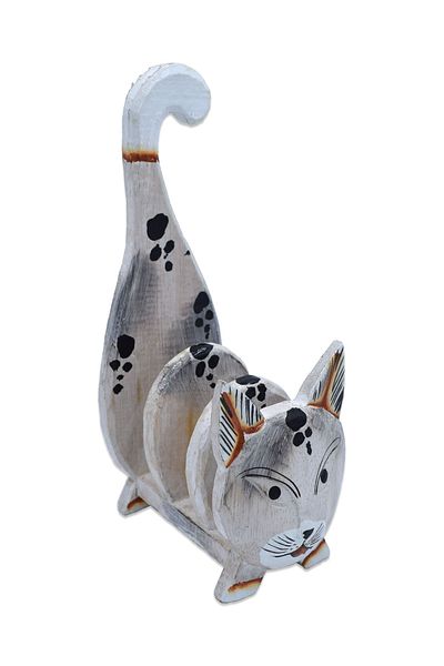 Hedicaret Cat Napkin Holder Wooden Decorative Handmade