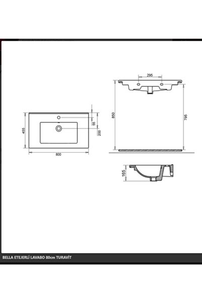 Turavit Bella 80x45.5 Cm Etajer Uyumlu Lavabo