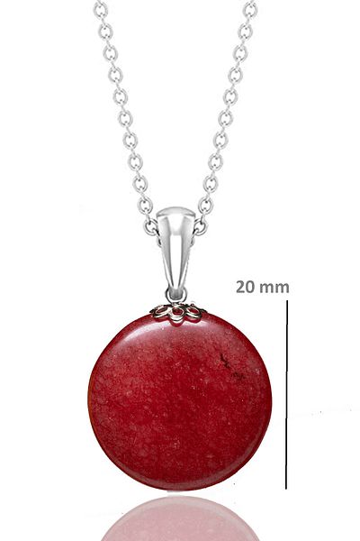 Tesbih Atölyesi Certified Real Red Agate Natural Stone Necklace - 1st quality