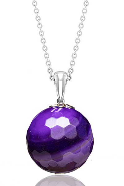 Tesbih Atölyesi Certified Faceted African Amethyst Stone Necklace - 1st quality