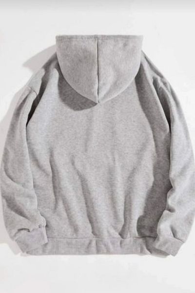 MODAGEN Unisex γκρι New York φούτερ με στάμπα με κουκούλα oversize