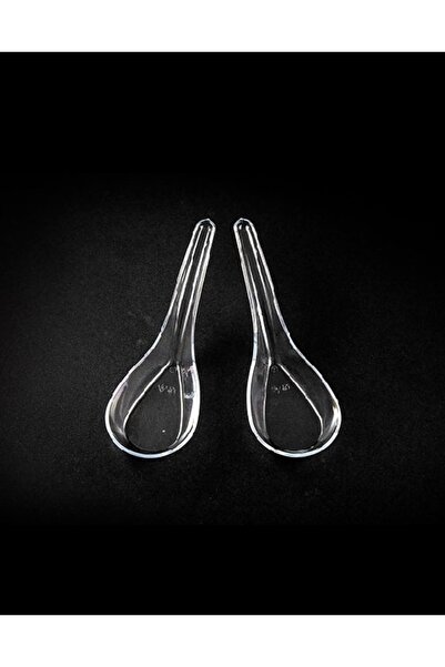 14Süs ملعقة صينية بلاستيك وأكريليك 12 سم - 50 قطعة (عبوة واحدة)