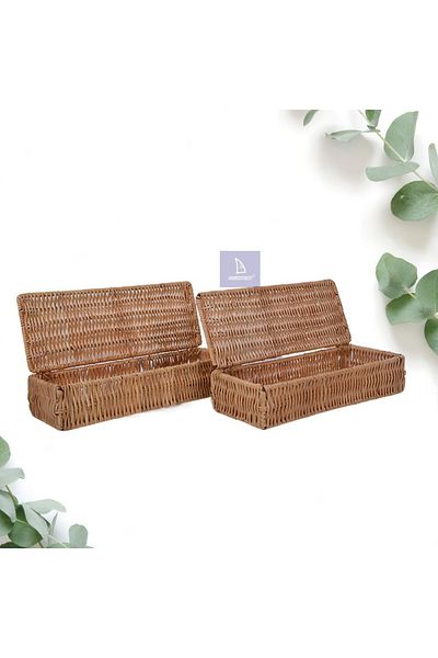 oceanpoint Set of 2 Storage Boxes with Lid 25x5cm