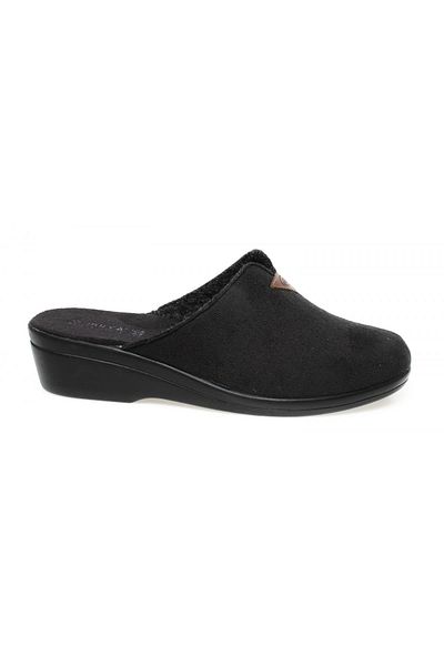 Muya 33920 Jessie Closed Front House Slippers Black Women's Slippers