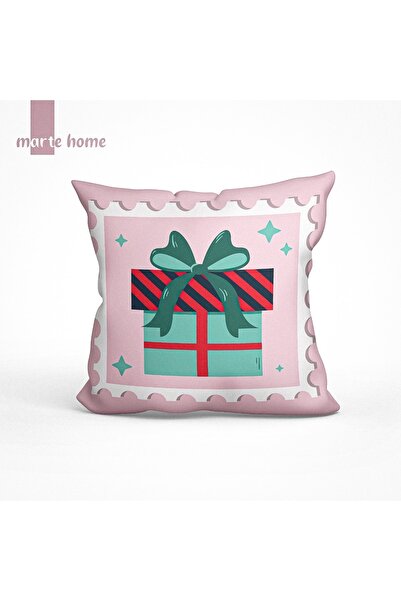 Marte Home غطاء وسادة زخرفي مطبوع بنمط رأس السنة وعيد الميلاد