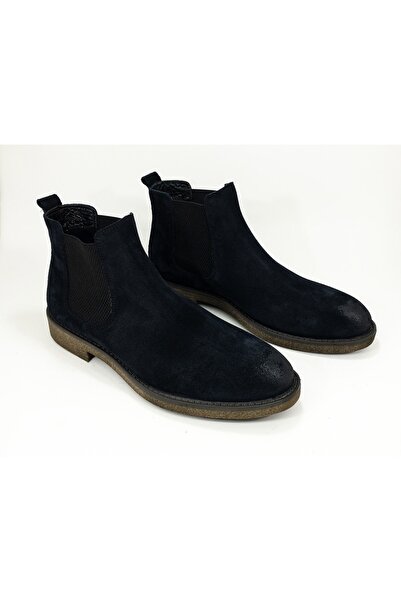 Clasica Hakiki Deri Chelsea Lacivert Erkek Bot