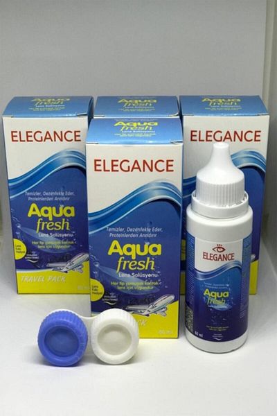 Elegance أكوا فريش 60 مل محلول عدسات × 4 قطع Skt:09.2024