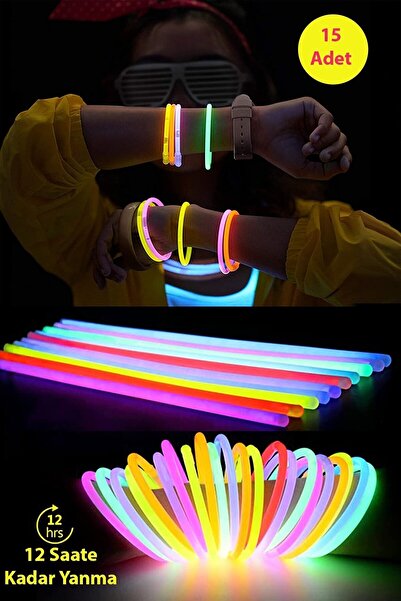 İNDİRİM PRO 15 Adet Fosforlu Çubuk Bileklik