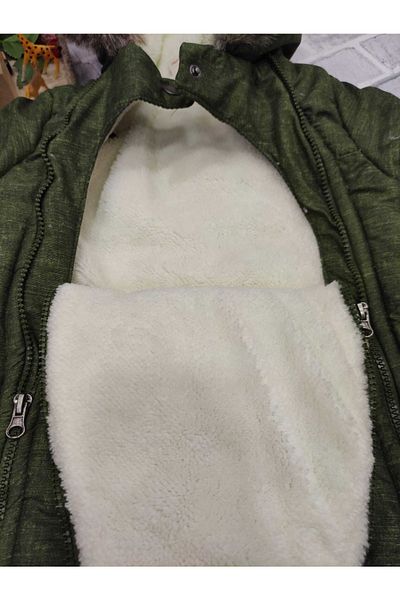 Midimod Gold 9-24 Months Unisex Lion Double Zipper Thick Inside Fleece Cosmonaut Winter Astronaut