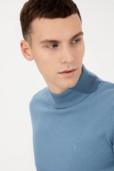 Pierre Cardin Pulover albastru din tricotaje cu design simplu