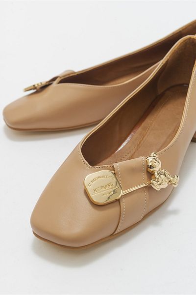 LuviShoes حذاء باليرينا نسائي بإبزيم أوبال بيج