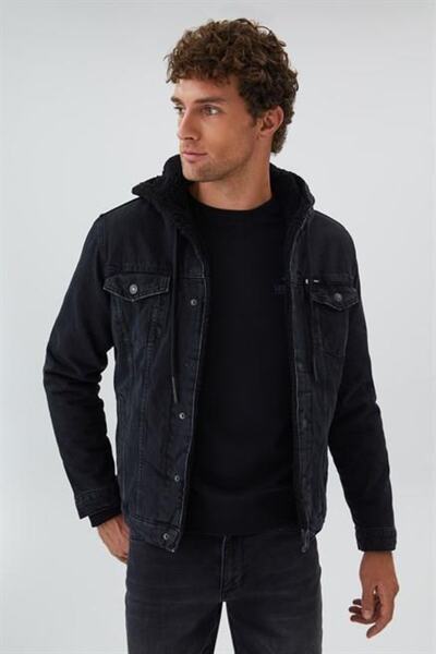 Lee Cooper Мъжко кожено яке с качулка Caesar