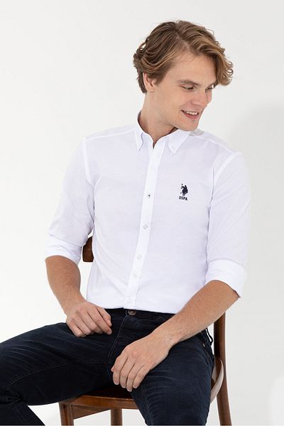 U.S. Polo Assn. Λευκό ανδρικό πουκάμισο