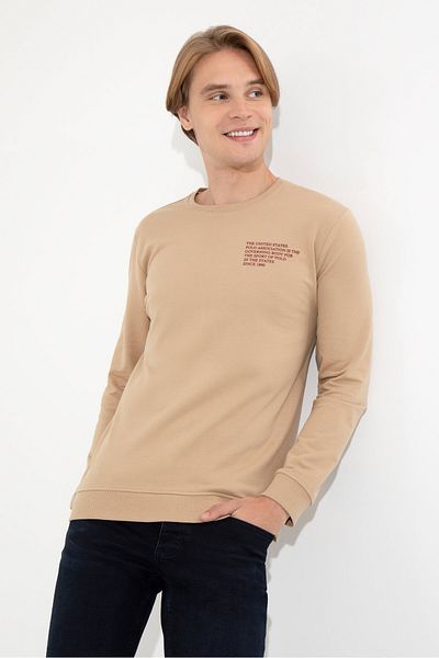 U.S. Polo Assn. Καφέ ανδρικό φούτερ