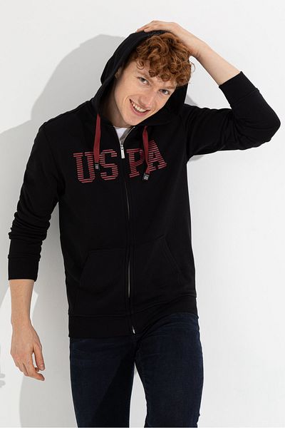 U.S. Polo Assn. Μαύρο ανδρικό φούτερ