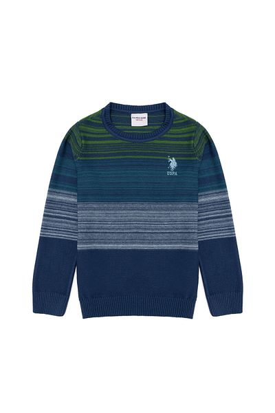 U.S. Polo Assn. Boy's Blue Striped Sweater