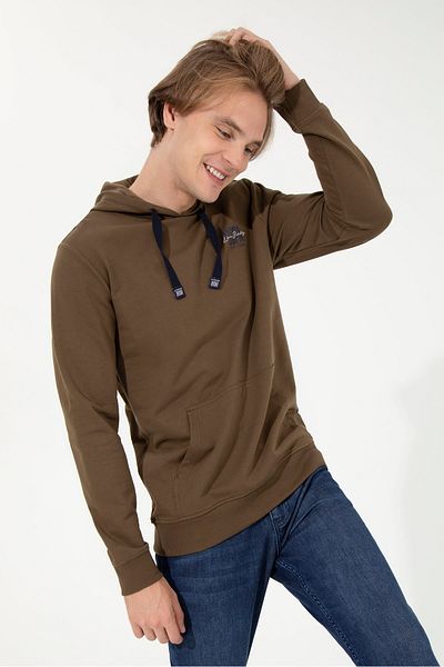 U.S. Polo Assn. Καφέ ανδρικό φούτερ
