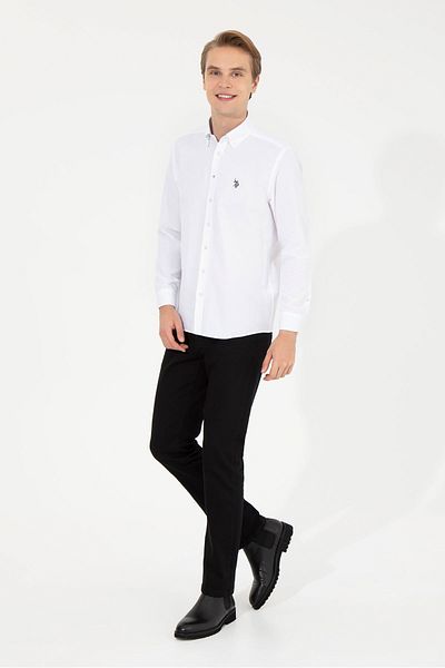 U.S. Polo Assn. Ανδρικό λευκό πουκάμισο