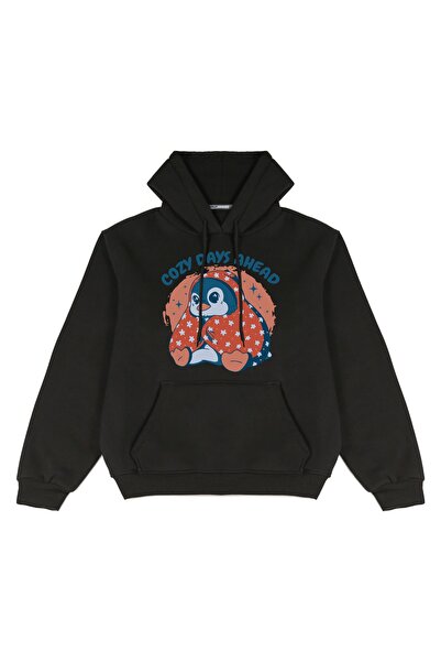 Welly Jones Unisex Oversize Hooded Sweatshirt - Printed