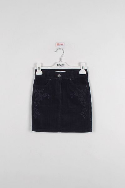 incity Girl's Velvet Navy Blue Skirt