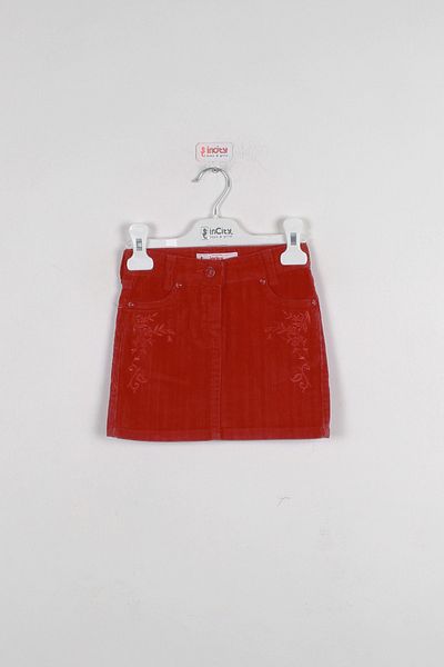 incity Girl's Velvet Red Skirt