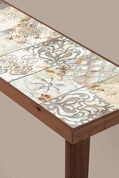 Resmo Bavyera 22x102cm Dresuar Doğal Ağaç Çift Sıra Traverten Taşlı Antre Hol Koridor