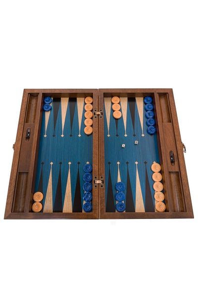 Helena Wood Art Meta Blue Backgammon