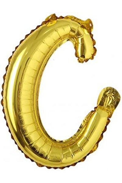 kidspartim C Letter Gold Handwritten Foil Balloon 18 Inc 45 cm