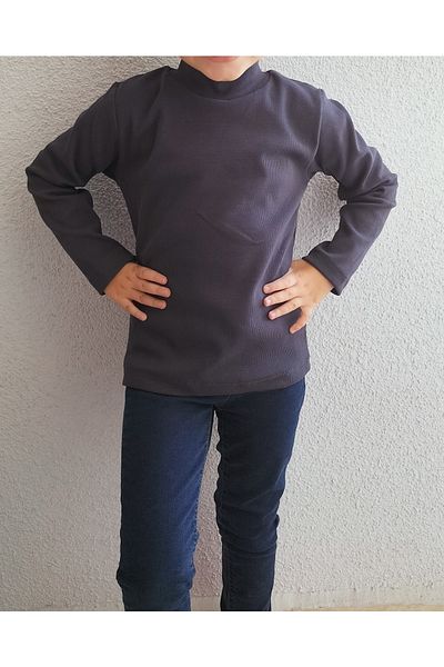 KAVİN KİDS Children's Ribbed Turtleneck Knitted Buluz