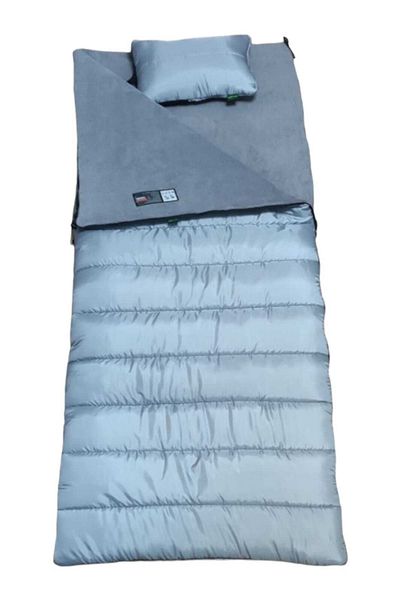 CAMP STORY Mit -23 350 Gr Elfaf+200 Gr Plush Fleece Padded Blanket Type Sleeping Bag Gray