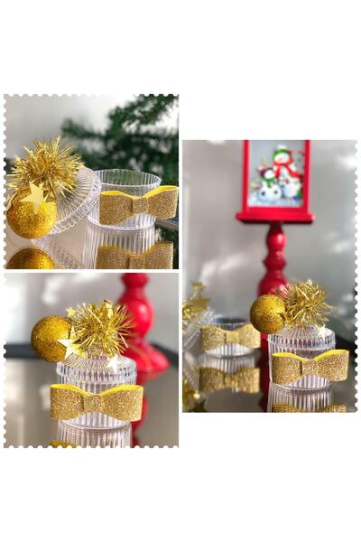 QUEEN AKSESUAR Anul Nou, Anul Nou, cadou de lux, cutie de prezentare pentru bomboane, decorare, suport pentru bomboane, auriu, auriu, o bucată